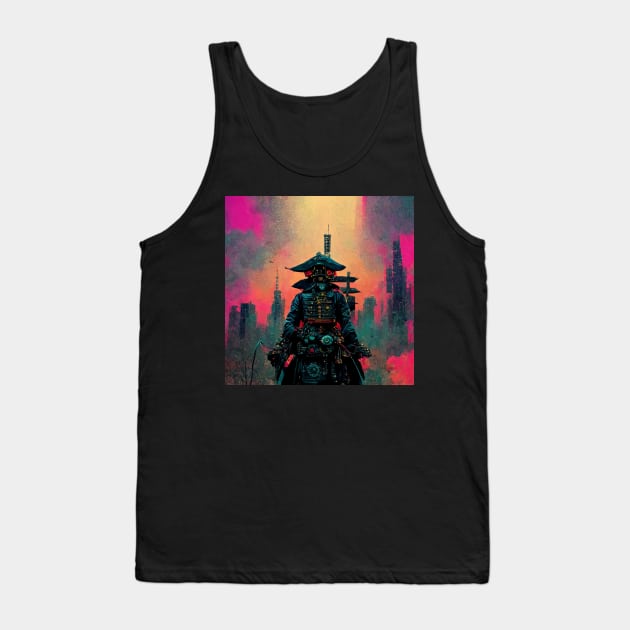 Neo Bushido - Cyberpunk Samurai Tank Top by ArkMinted